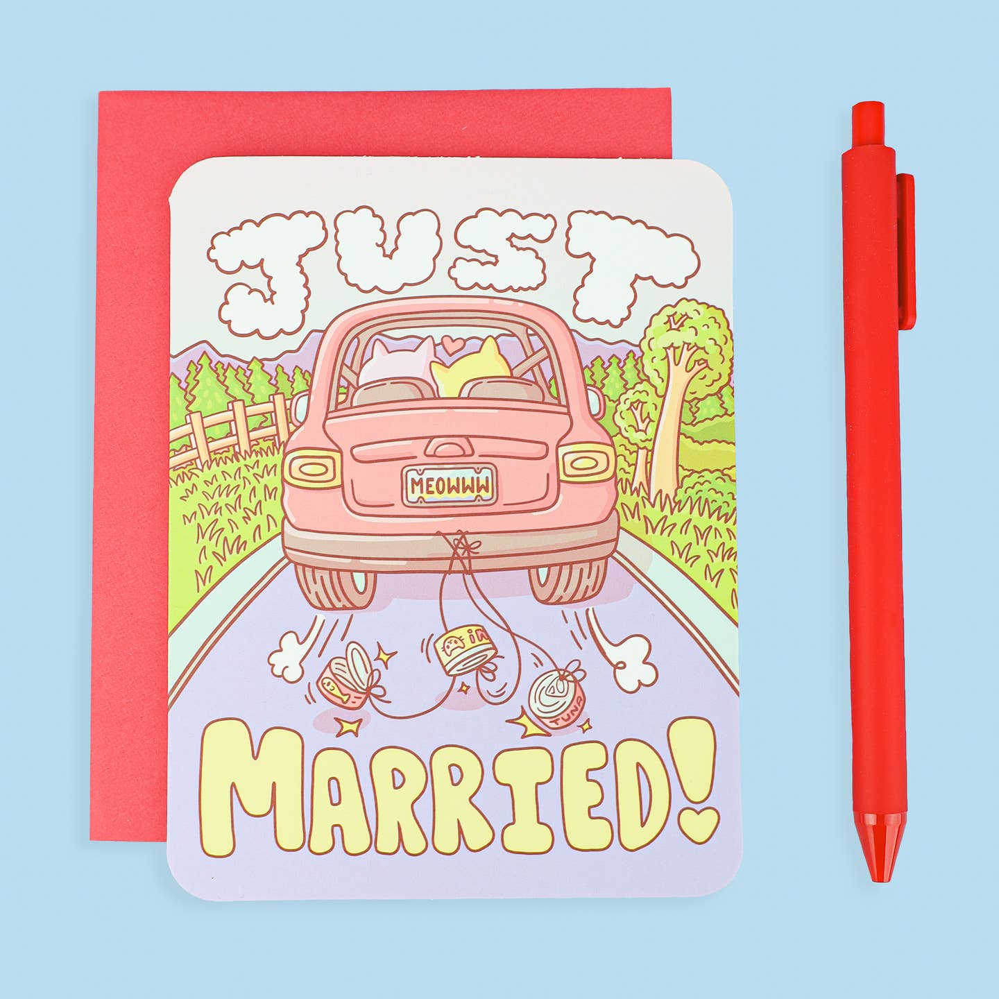 Just Married Cats Card