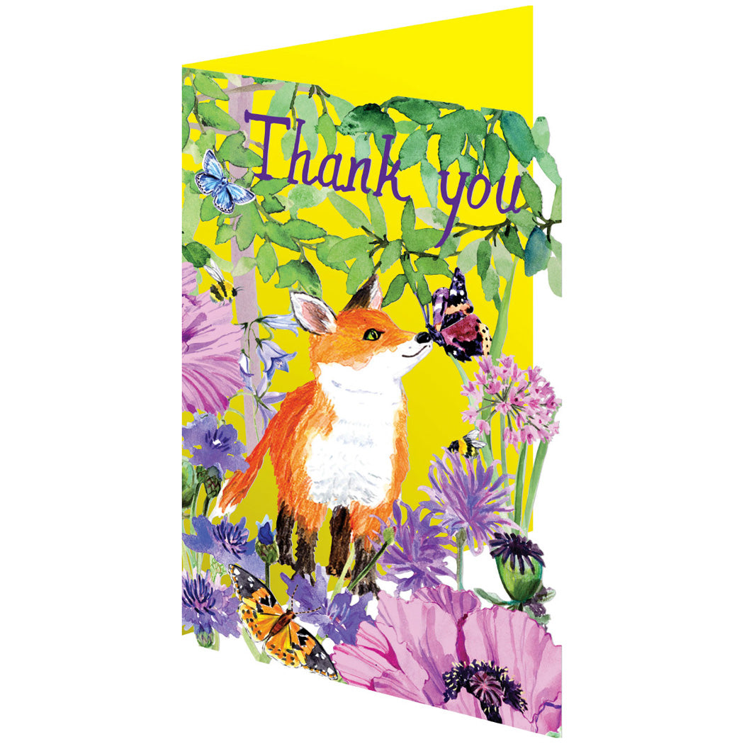 Fox Cub Thank You Lasercut Card