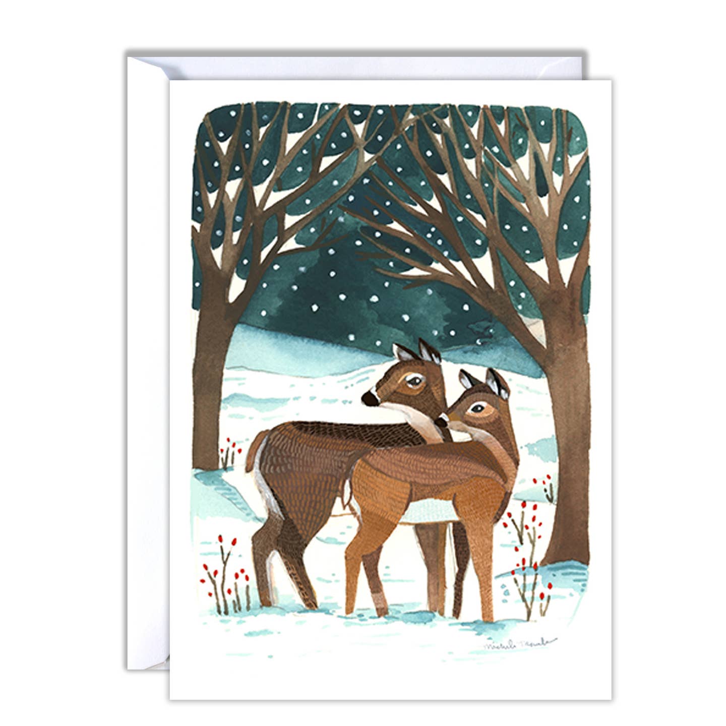Winter Deer Blank Card