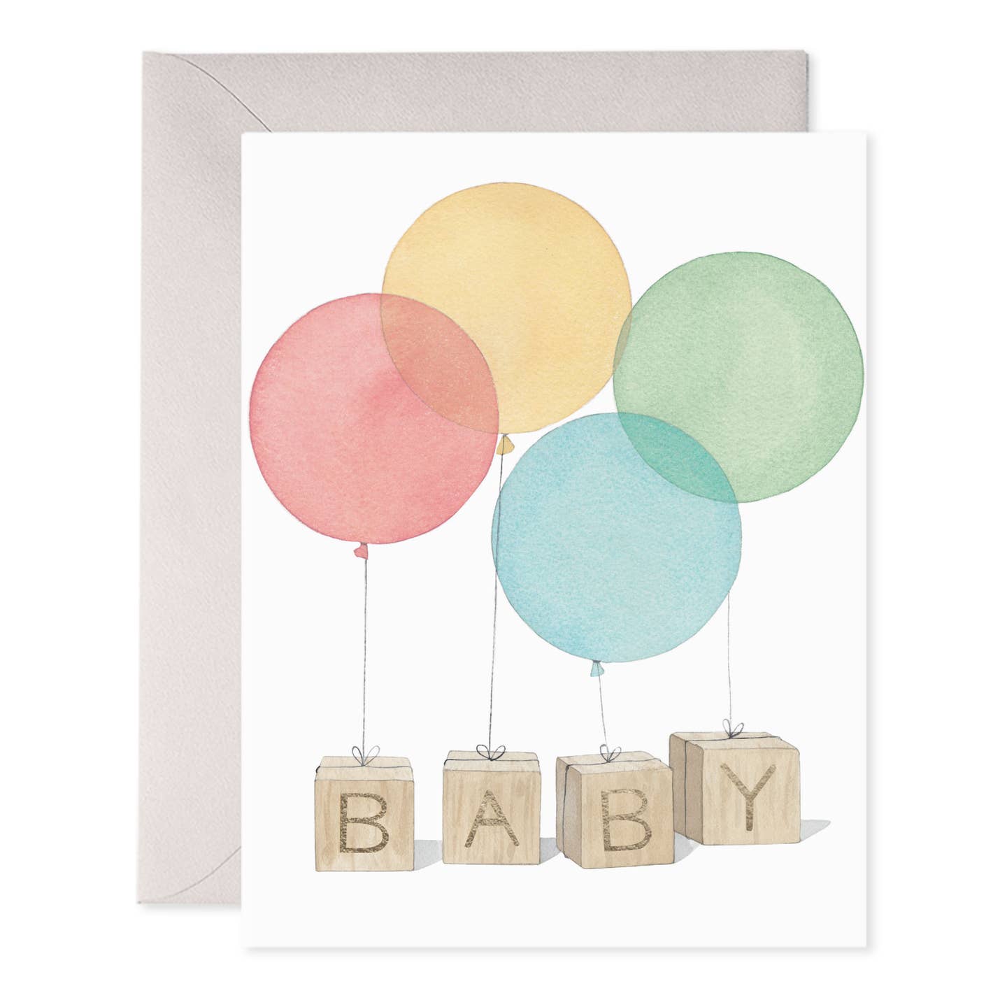 Baby Blocks Balloons Card