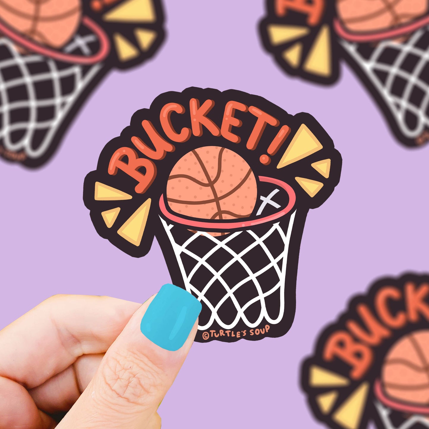 Bucket Basketball Vinyl Sticker