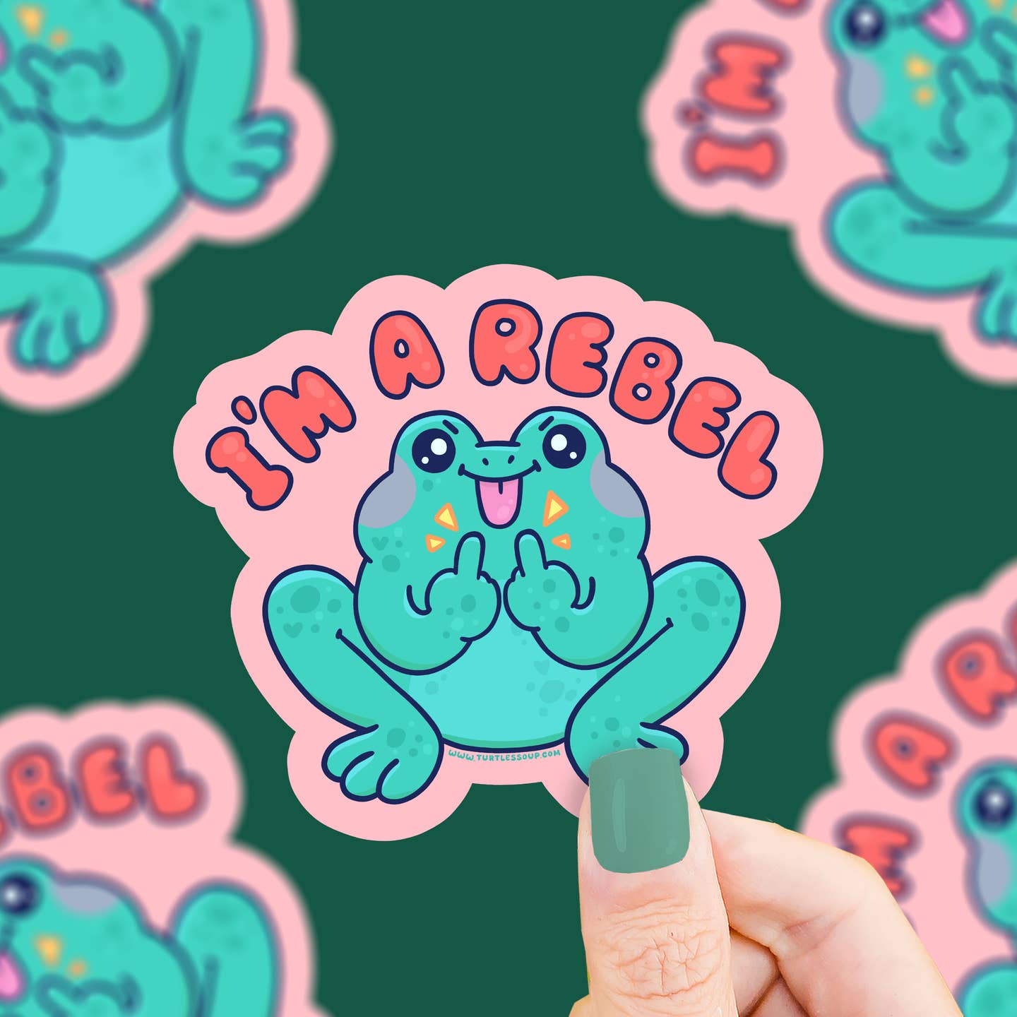 Im a Rebel Frog Vinyl Sticker