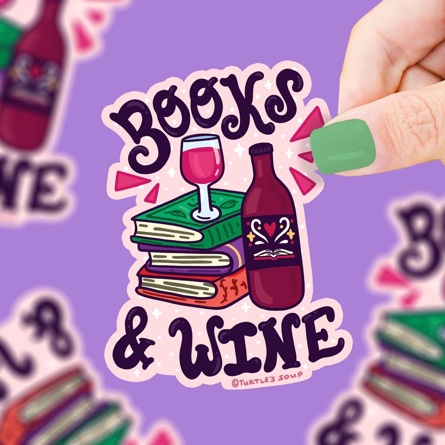 Books & Wine Vinyl Sticker