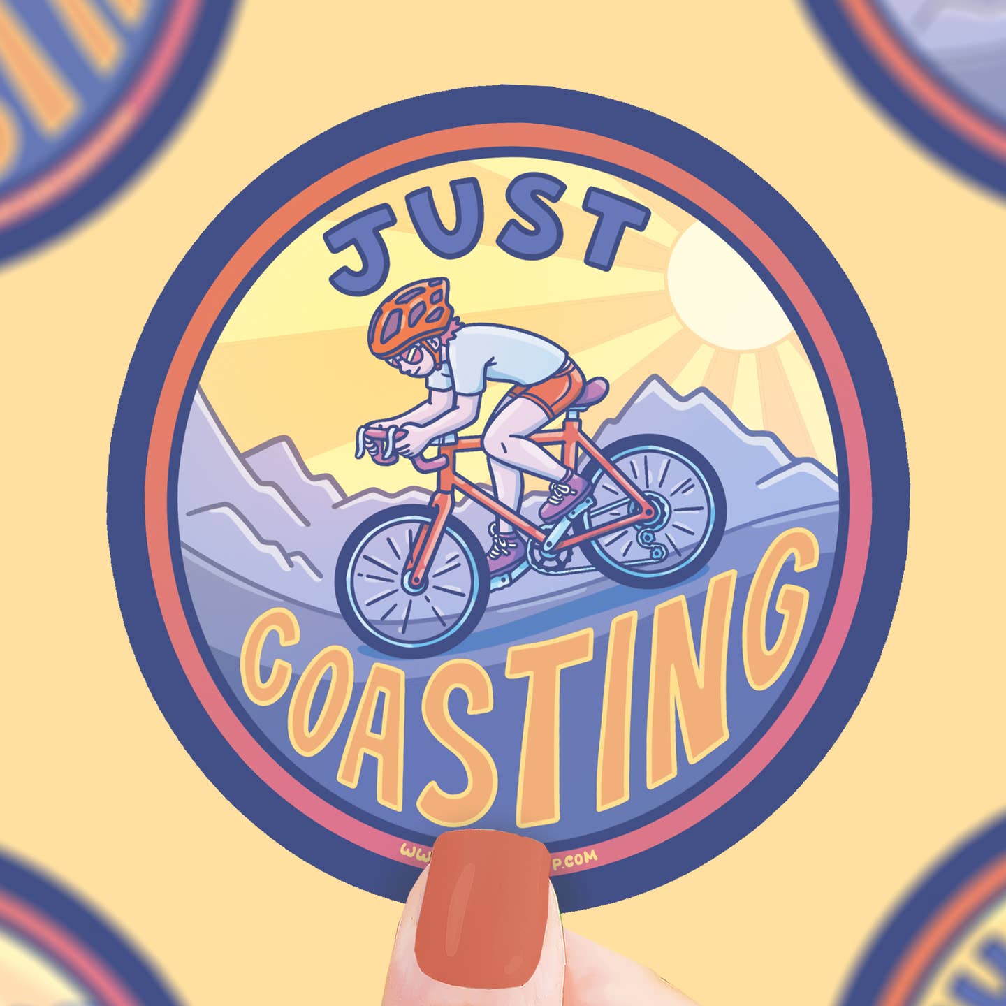 Just Coasting Biking Sticker