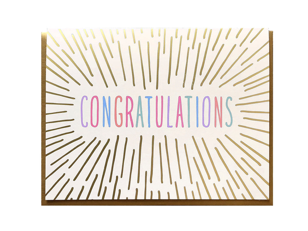 Congratulations Color Beams Card