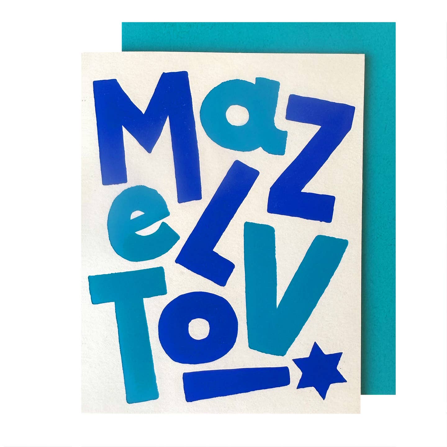 Mazel Tov Blue Bar Mitzvah Card
