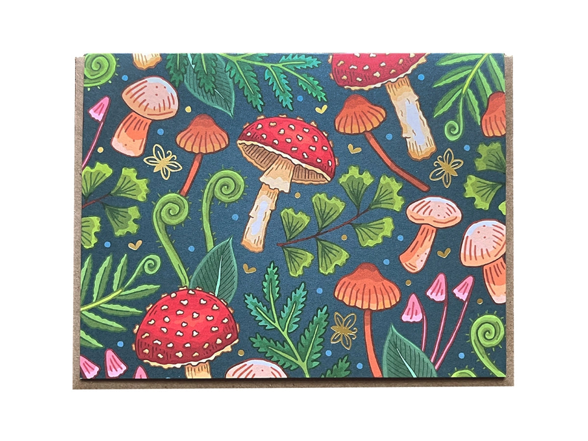 Mushrooms Pattern Blank Card