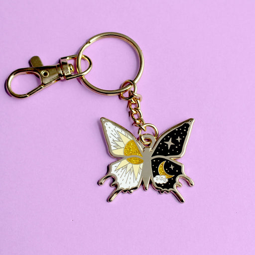 Butterfly Sun Moon Keychain