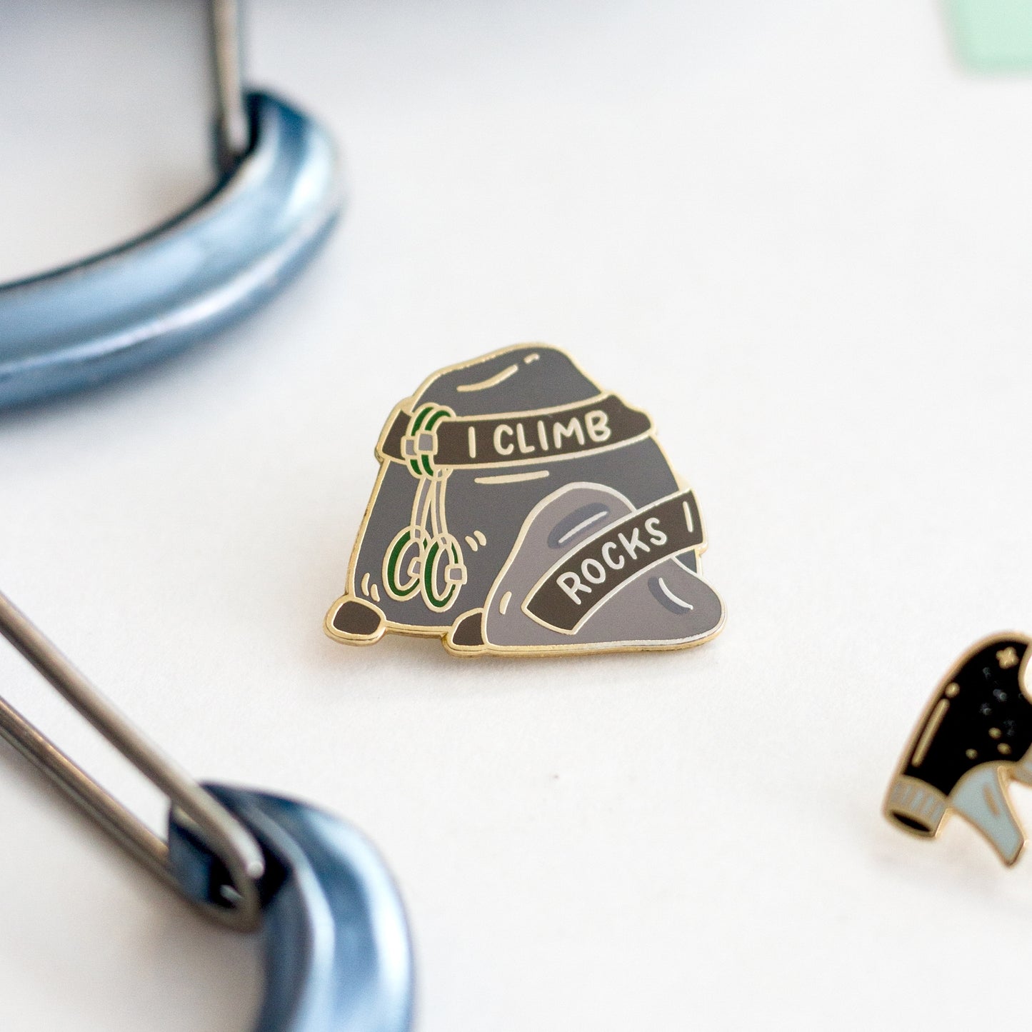 I Climb Rocks Enamel Pin