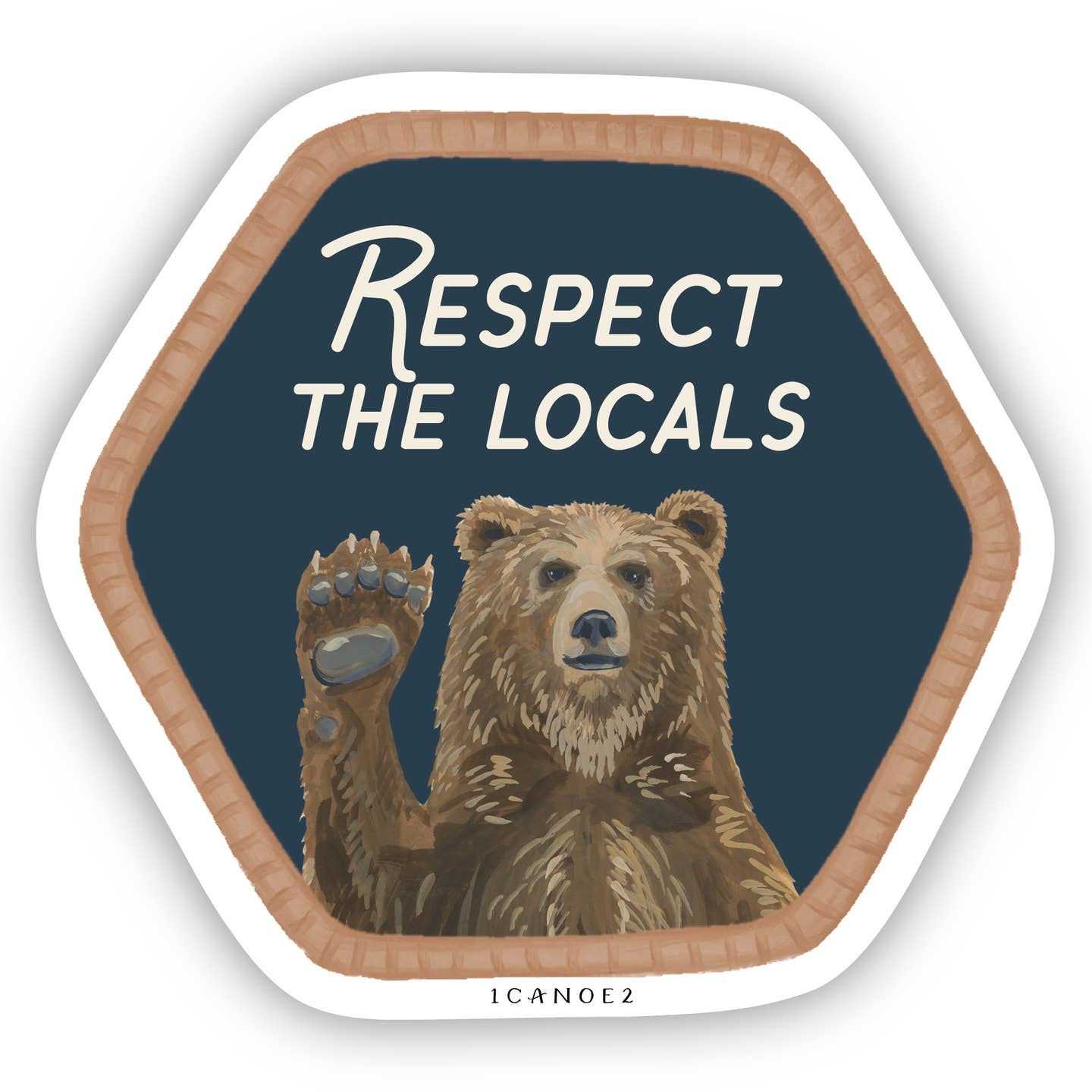 Respect the Locals Bear Sticker