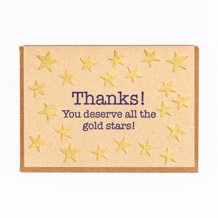 Gold Star Thanks Card