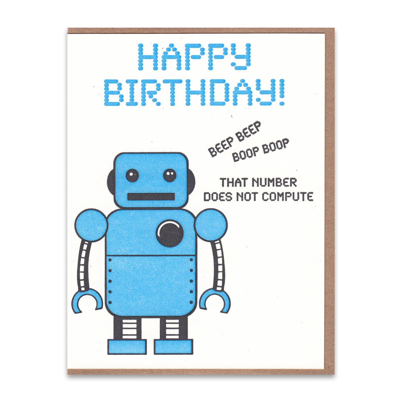 Robot Compute Birthday Card