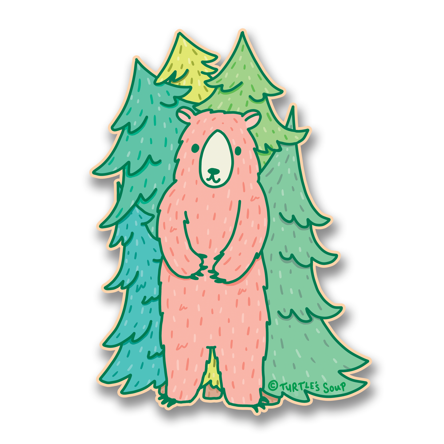 Forest Bear Vinyl Sticker