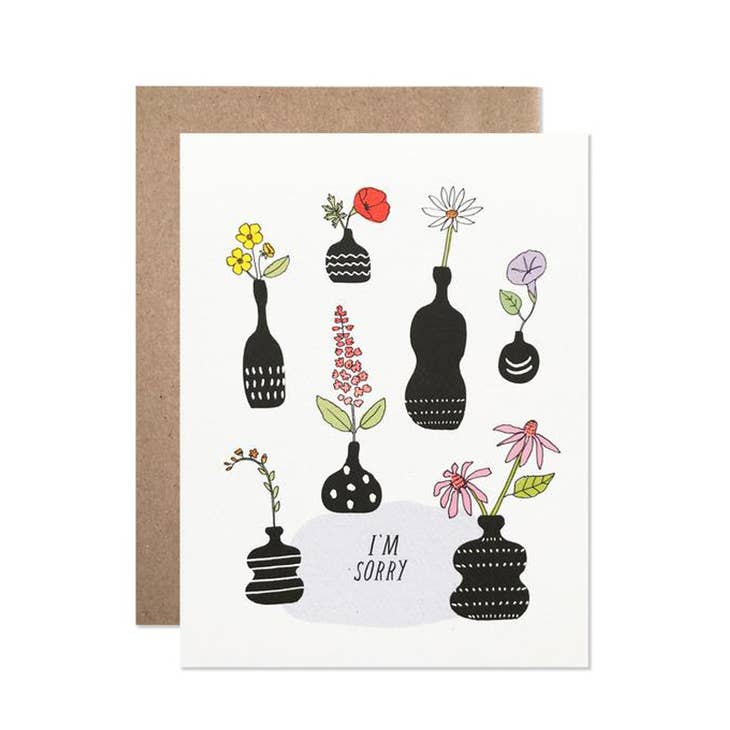 Im Sorry Black Vases Card