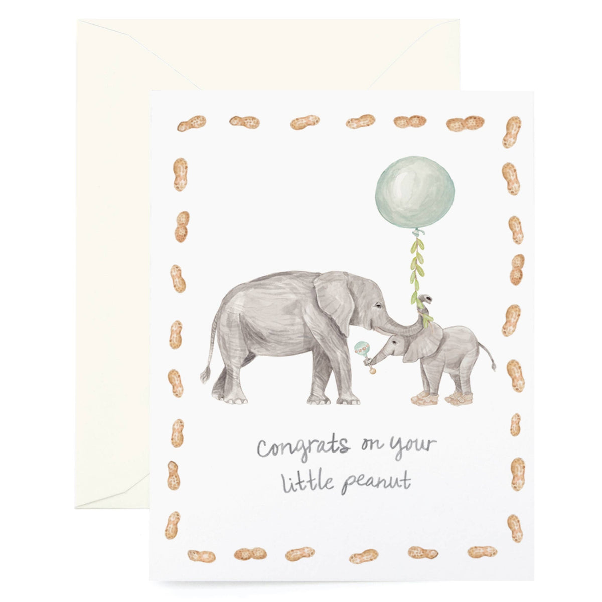 Elephant Congrats on Your Little Peanut Baby Card