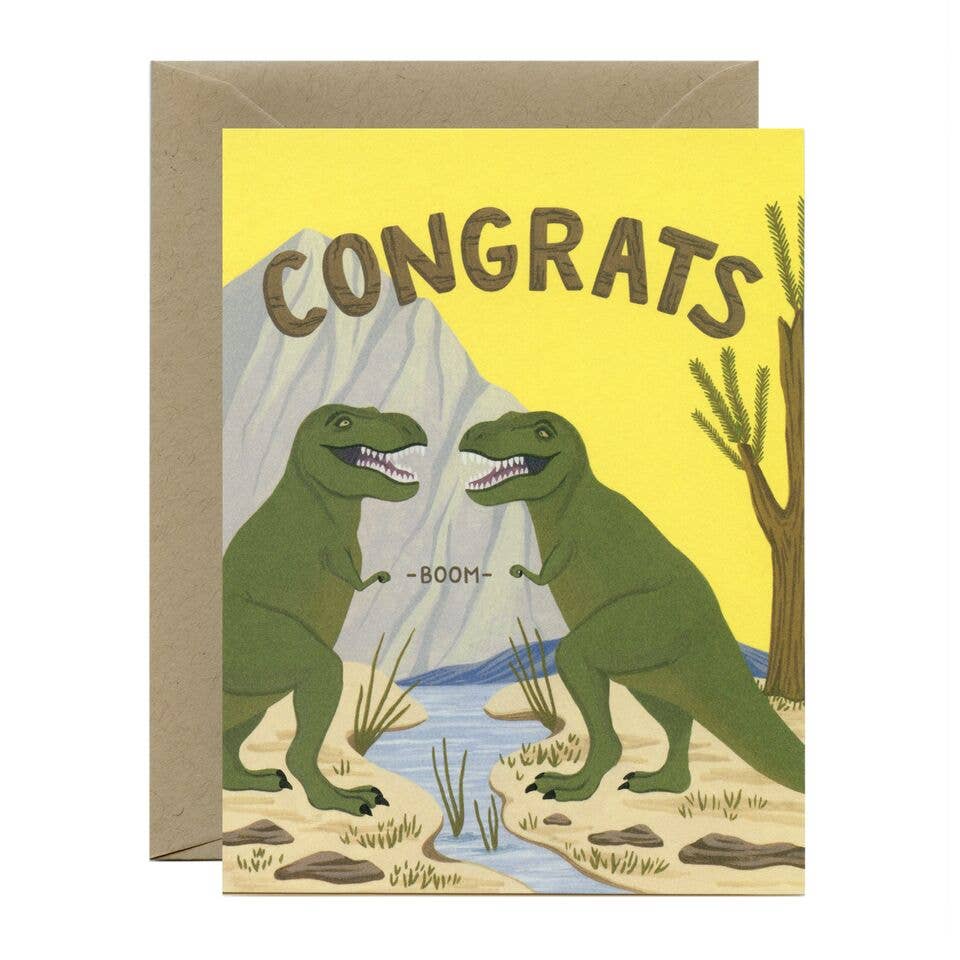 Congrats TRex Fist Bump Card