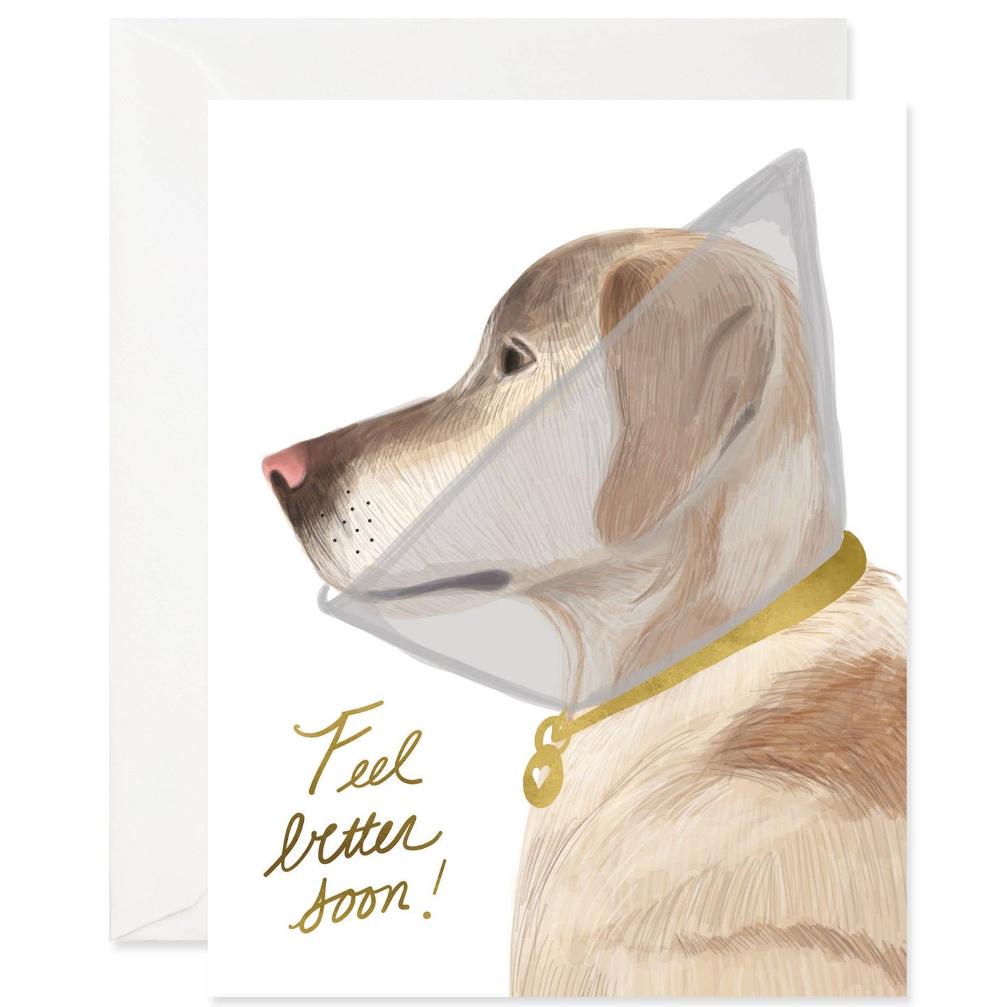 Feel Better Soon Dog in Cone Card