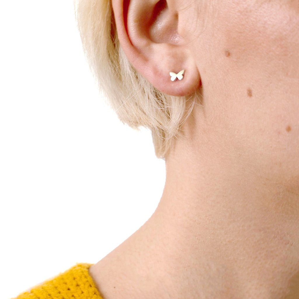 Butterfly Gold Stud Earrings