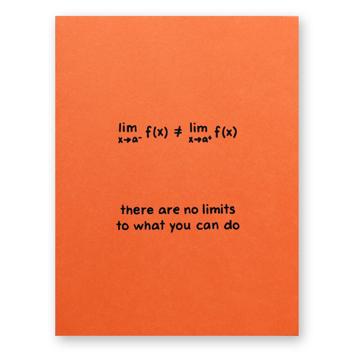 No Limits to What You Can Do Calculus Card