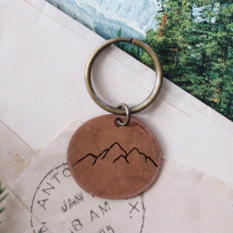 Mountain range penny keychain traveling penny