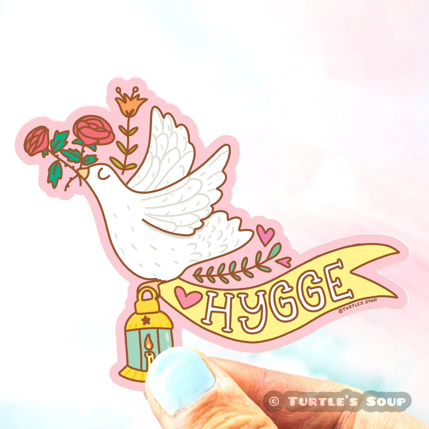 Hygge Dove Bird Vinyl Sticker