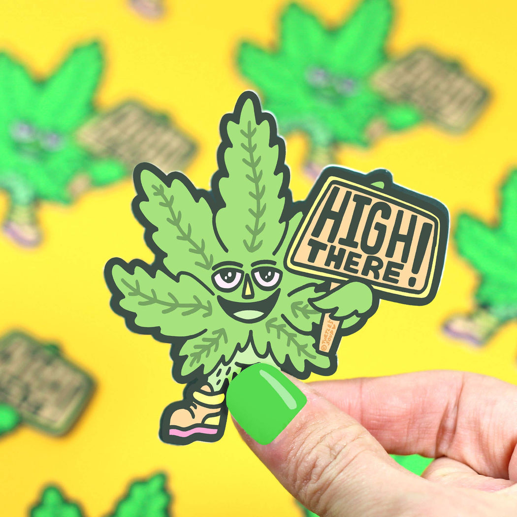 Marijuana High There Vinyl Sticker