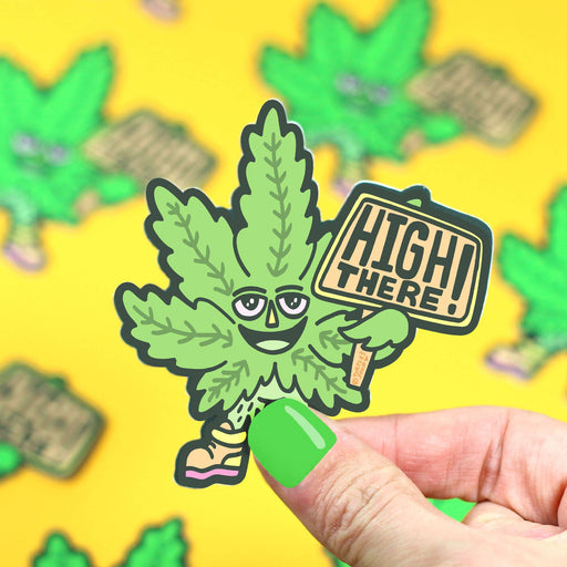Marijuana High There Vinyl Sticker