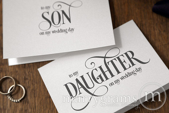 To My Family son and daughter Wedding Day Card Enchanting Style