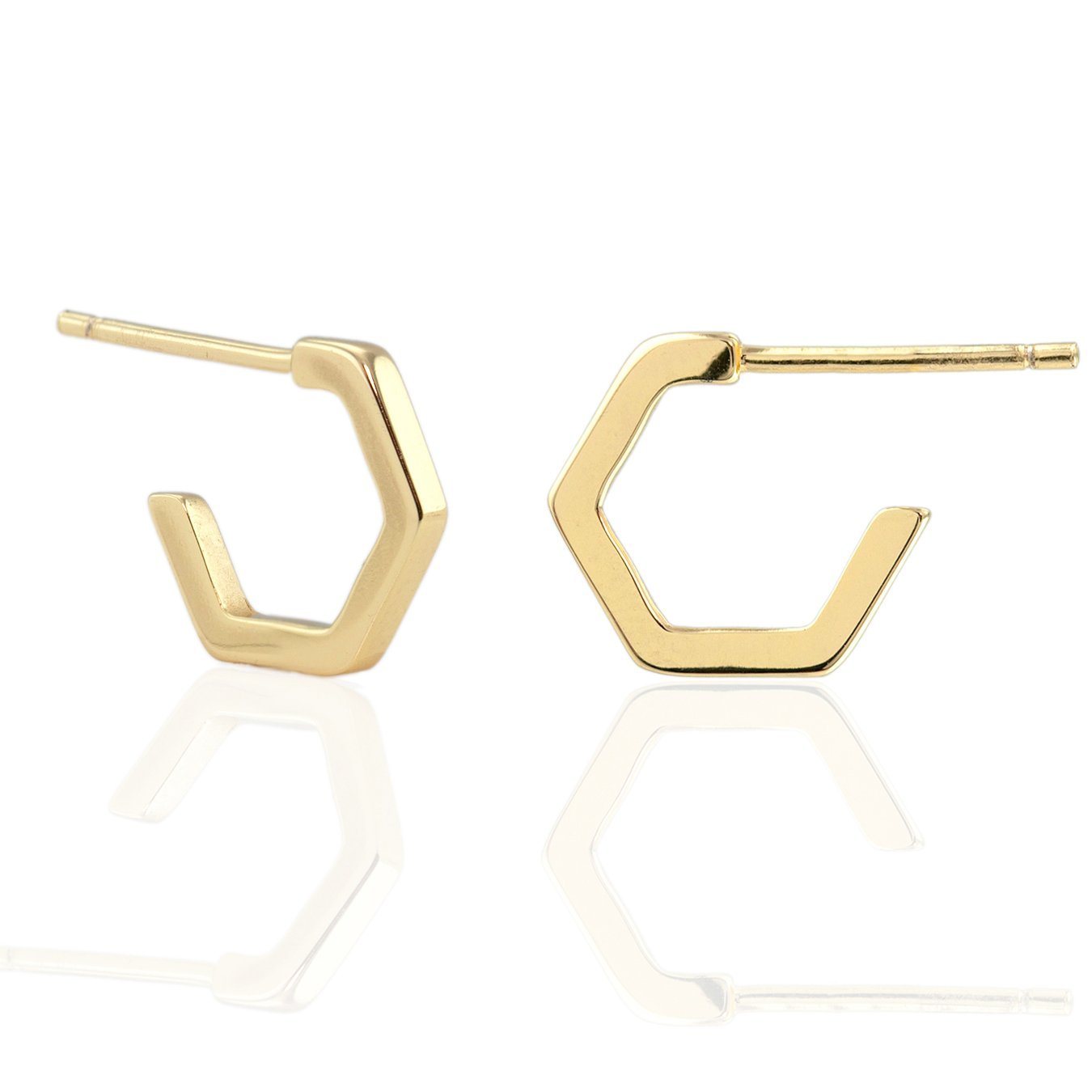 Hexagon Hoop Earrings