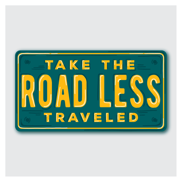 Take the Road Less Traveled License Plate Vinyl Sticker
