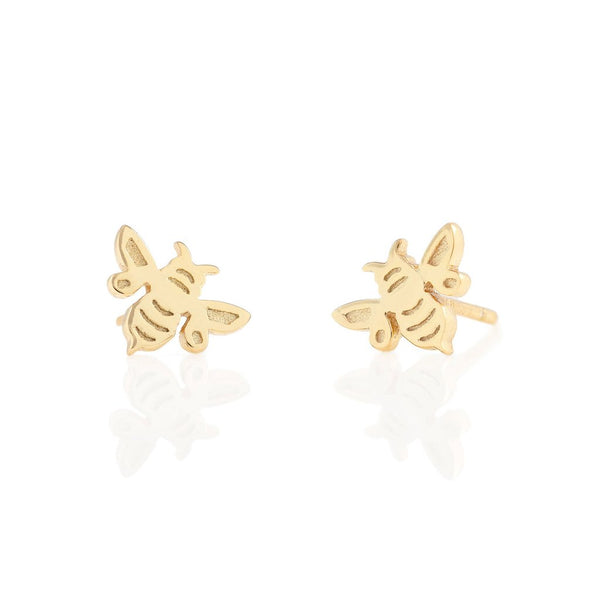 Bumble Bee Gold Stud Earrings