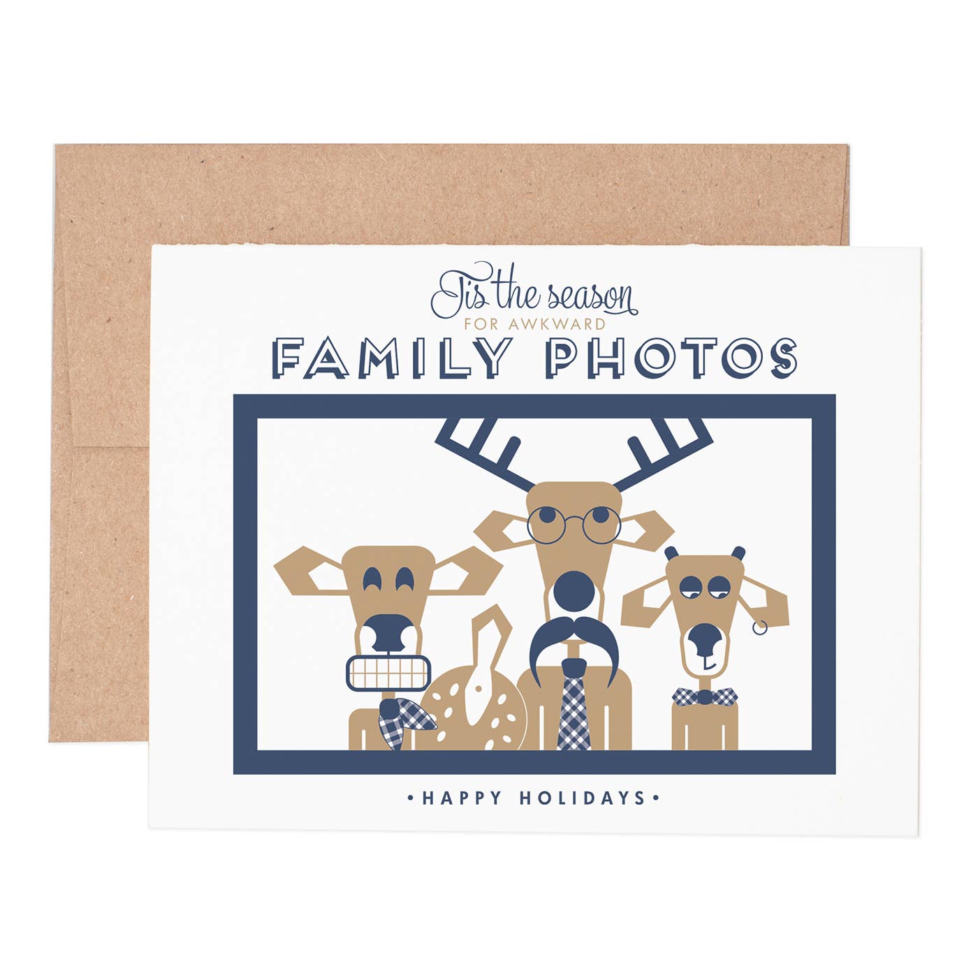 Reindeer Awkward Family Photos Holiday Card