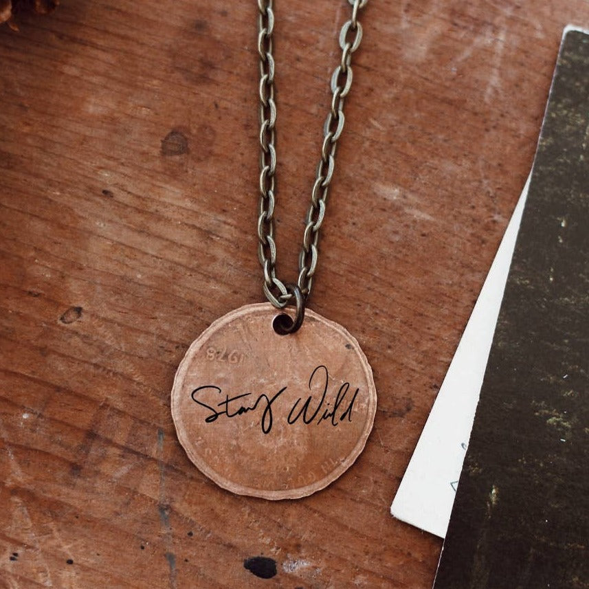 Stamped Penny Necklace