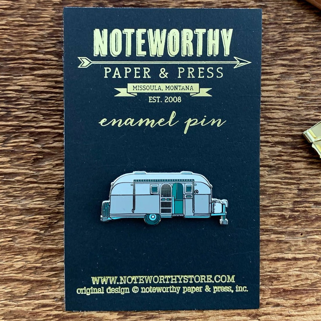 Silver Camper Enamel Pin