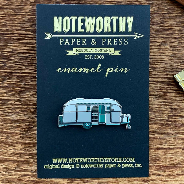 Silver Camper Enamel Pin