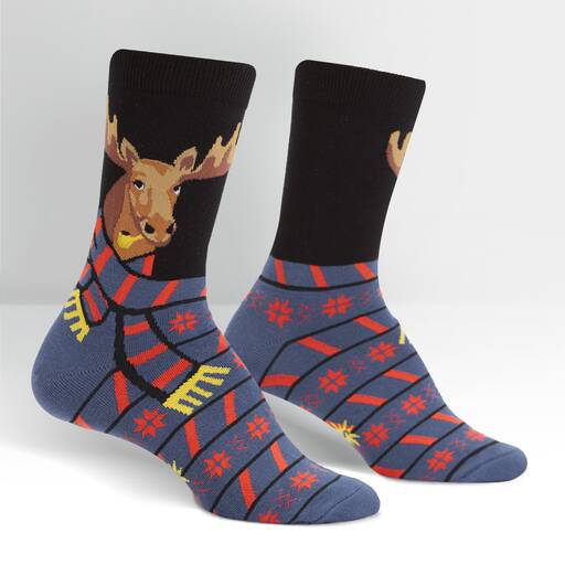 All Bundled Up Moose Women's Crew Socks