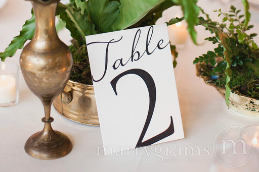 Numerical Wedding Table Number Signs Diagonal Style