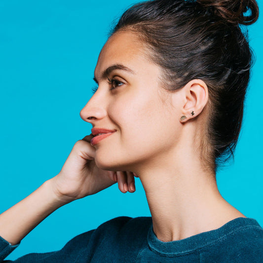 Cactus Gold Stud Earrings