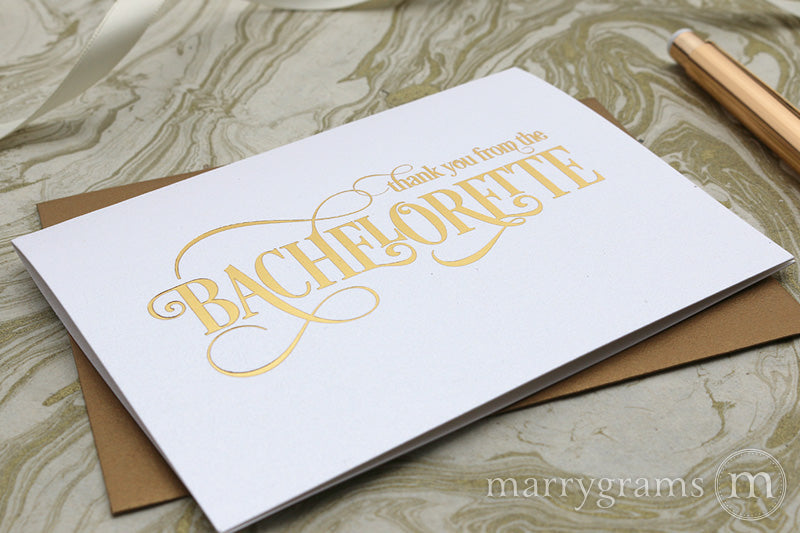 Gold Foil From the Bachelorette Thank You Cards