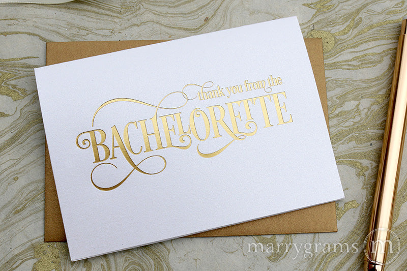 Gold Foil From the Bachelorette Thank You Cards