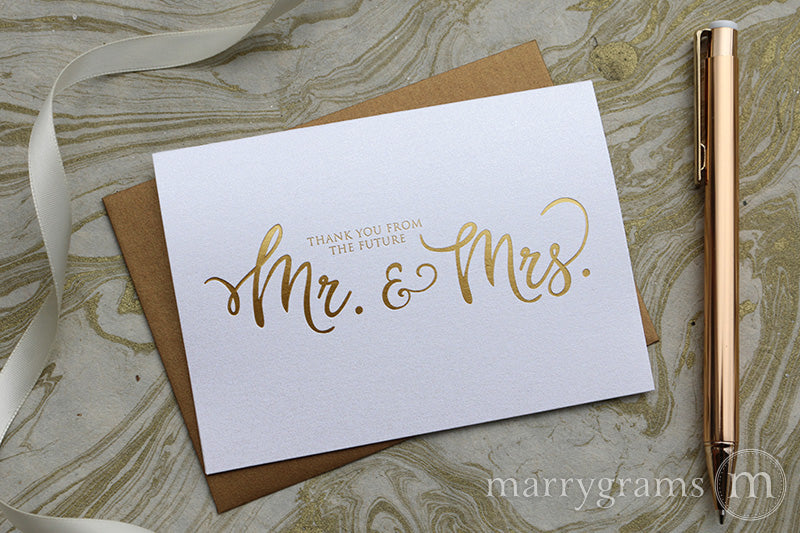 Gold Foil Future Mr. & Mrs. Thank You Cards