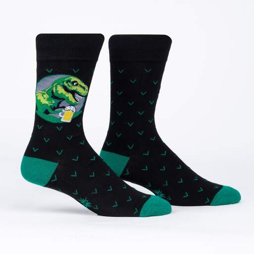 Brewed to a T TRex Men's Crew Socks