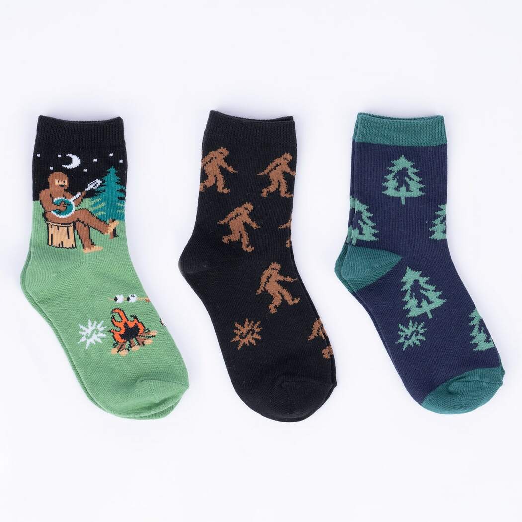 Sasquatch Campout Junior's Crew Pack of Socks