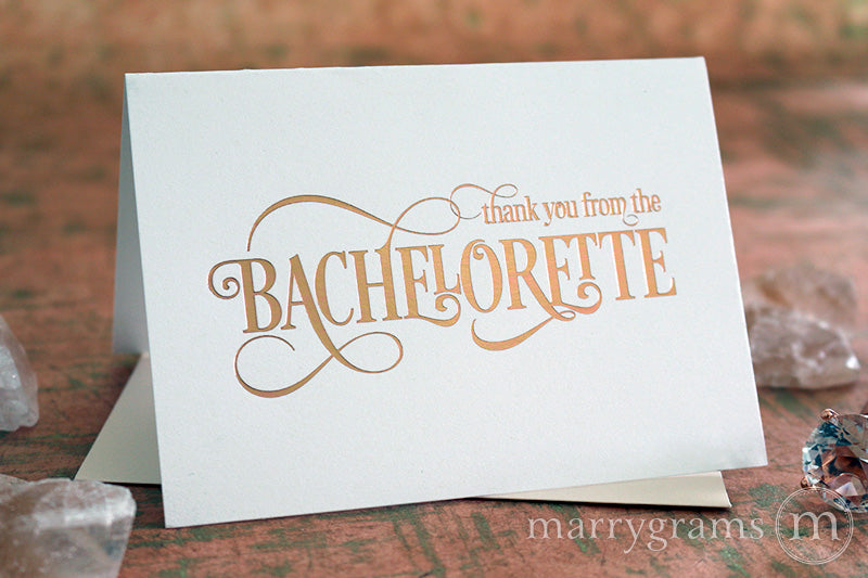 Rose Gold Foil From the Bachelorette Thank You Cards