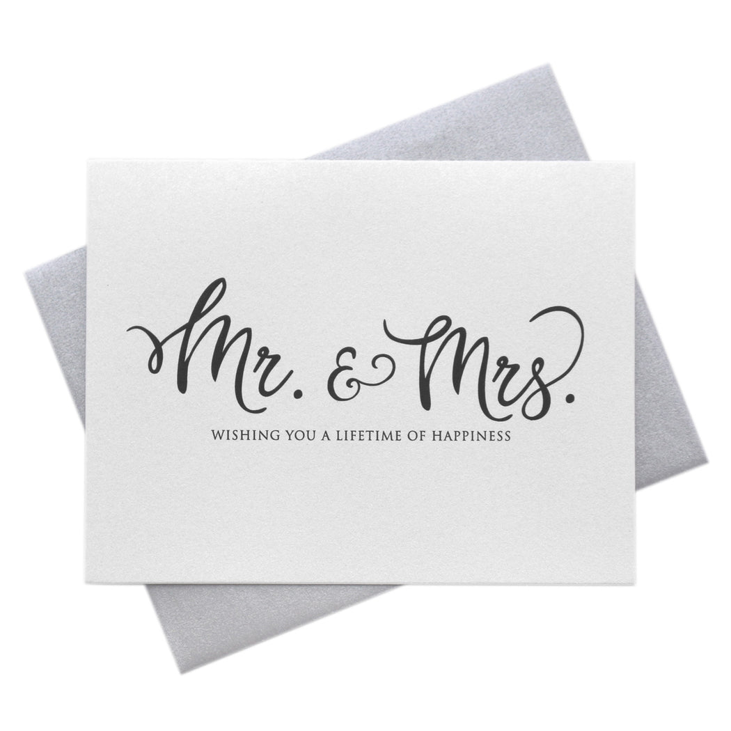Mr. & Mrs. Lifetime of Happiness Wedding Wishes Card