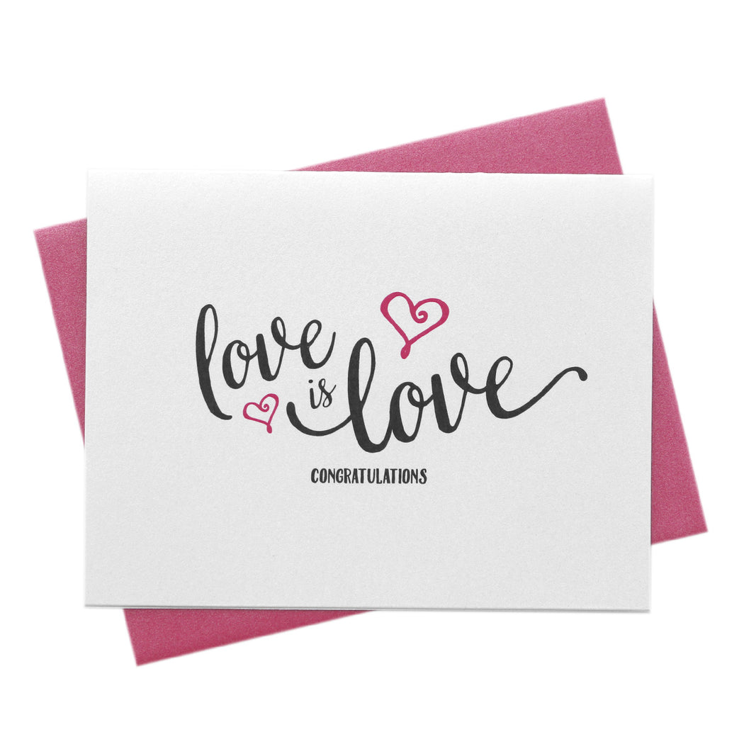 Love is Love Engagement Wedding Wishes Card