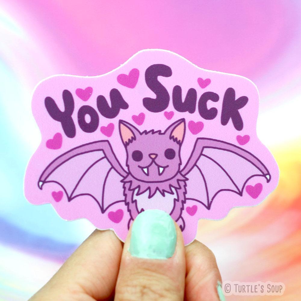 You Suck Vampire Bat Vinyl Sticker