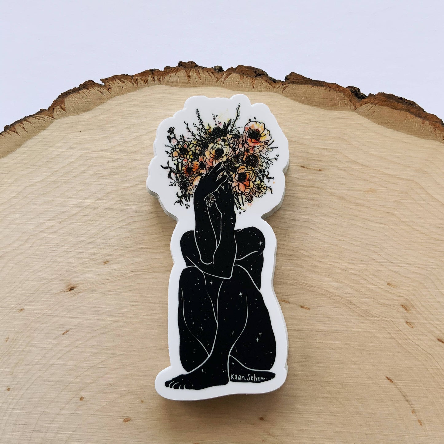 Bouquet Pose Woman Vinyl Sticker