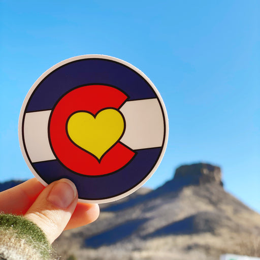 Colorado Heart Flag Logo Vinyl Sticker