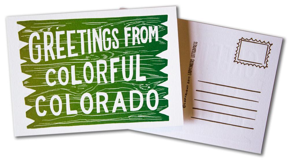Greetings from Colorful Colorado Post Card
